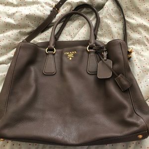 Stone grey Prada bag